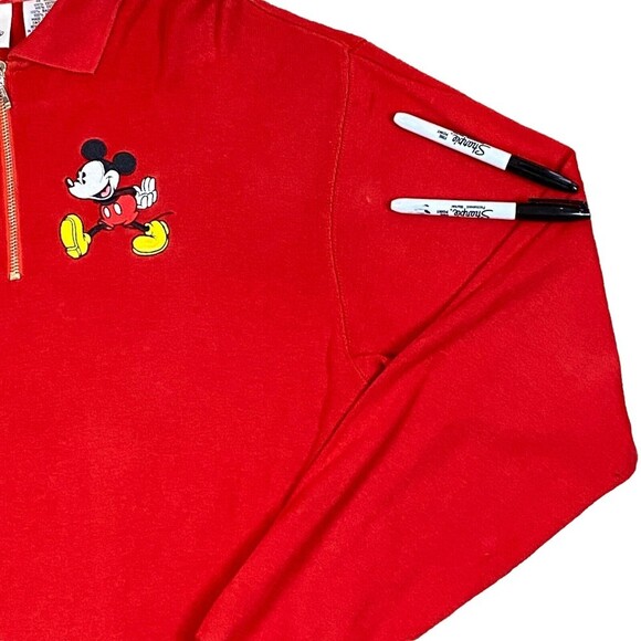 Walt Disney World Mickey Sweater Adult Small Red Sweatshirt - Picture 8 of 15